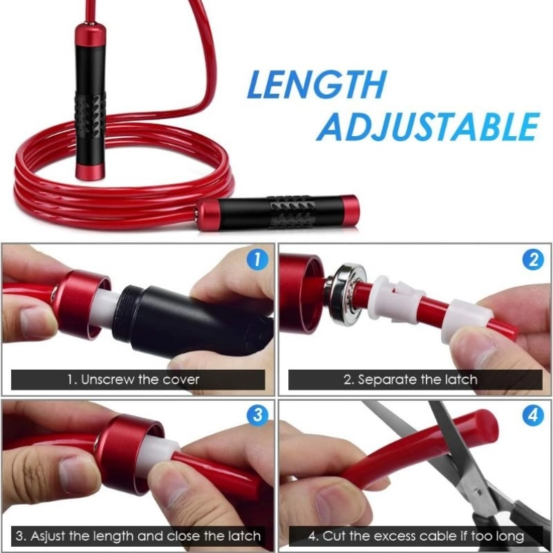Adjustable Steel Wire Speed Jump Rope with Ball Bearings - Image 3