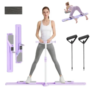 Foldable Pilates Board with Resistance Bands and Smart Timer Display