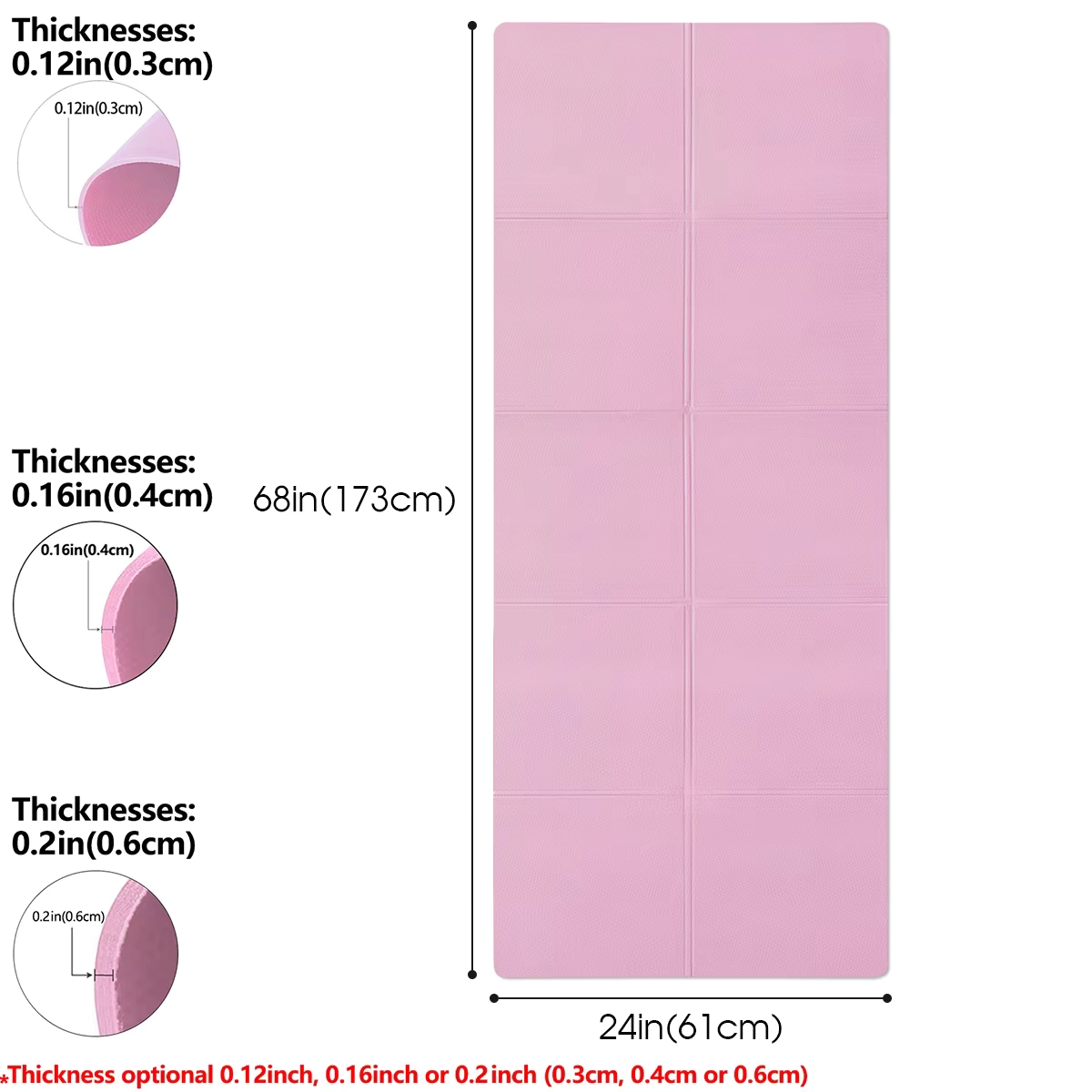 Foldable EVA Yoga Mat for Travel Fitness and Pilates - Image 2