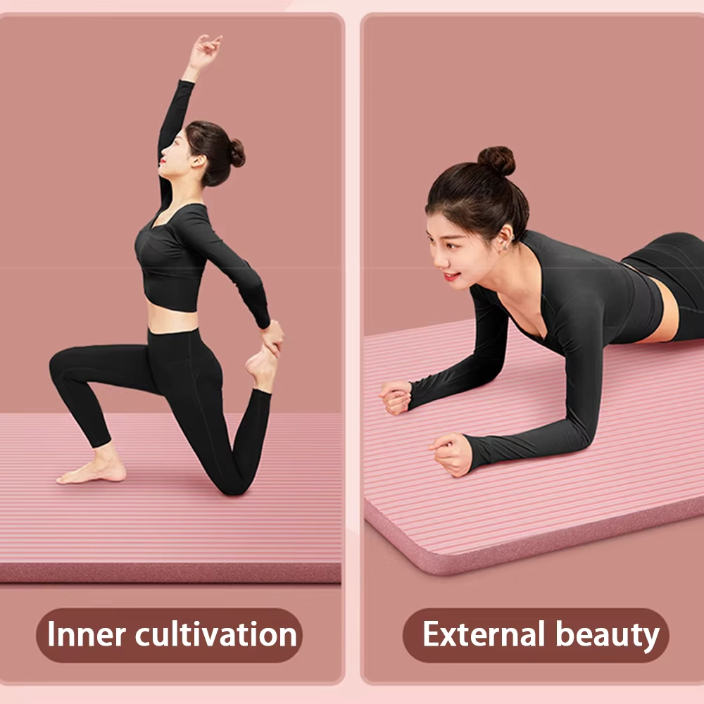 8mm NBR Anti-Slip Yoga Mat with Carrying Strap - Image 4