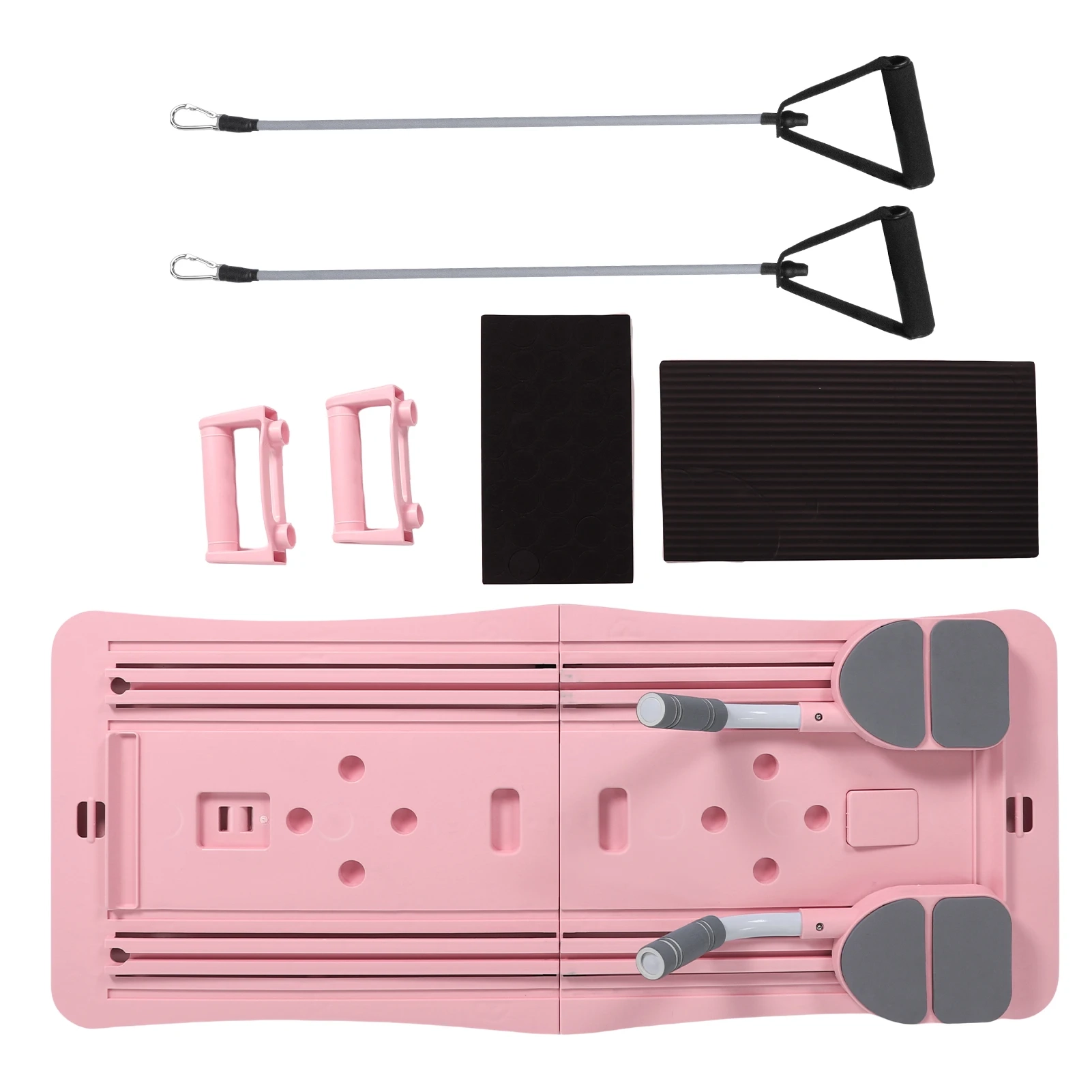 Foldable Pilates Board with Ab Roller and Resistance Bands