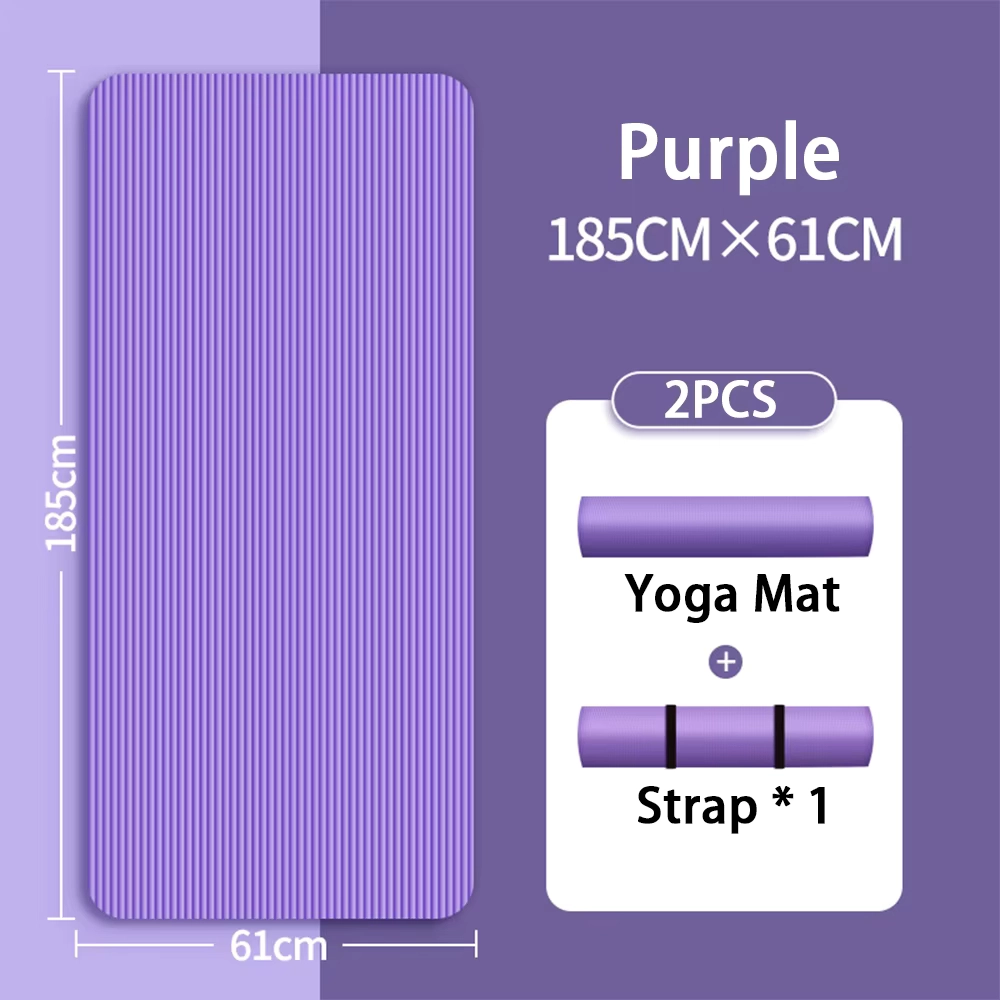 8mm NBR Anti-Slip Yoga Mat with Carrying Strap - Image 7