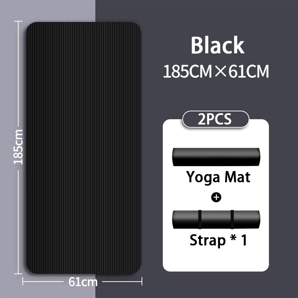 8mm NBR Anti-Slip Yoga Mat with Carrying Strap - Image 8