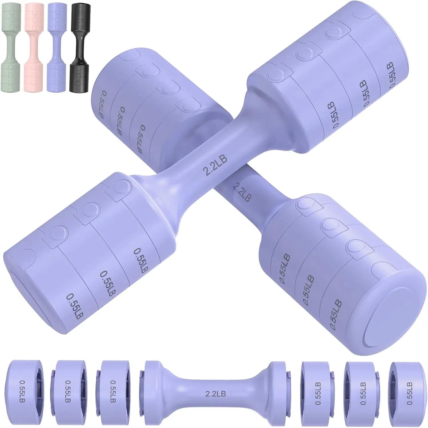 Adjustable Lightweight Dumbbell Set 2.2-5.5lb