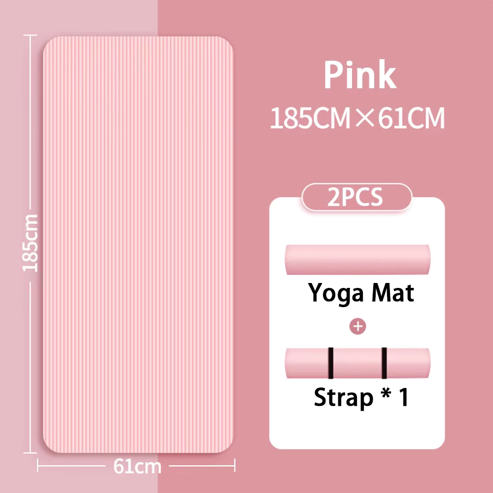 8mm NBR Anti-Slip Yoga Mat with Carrying Strap