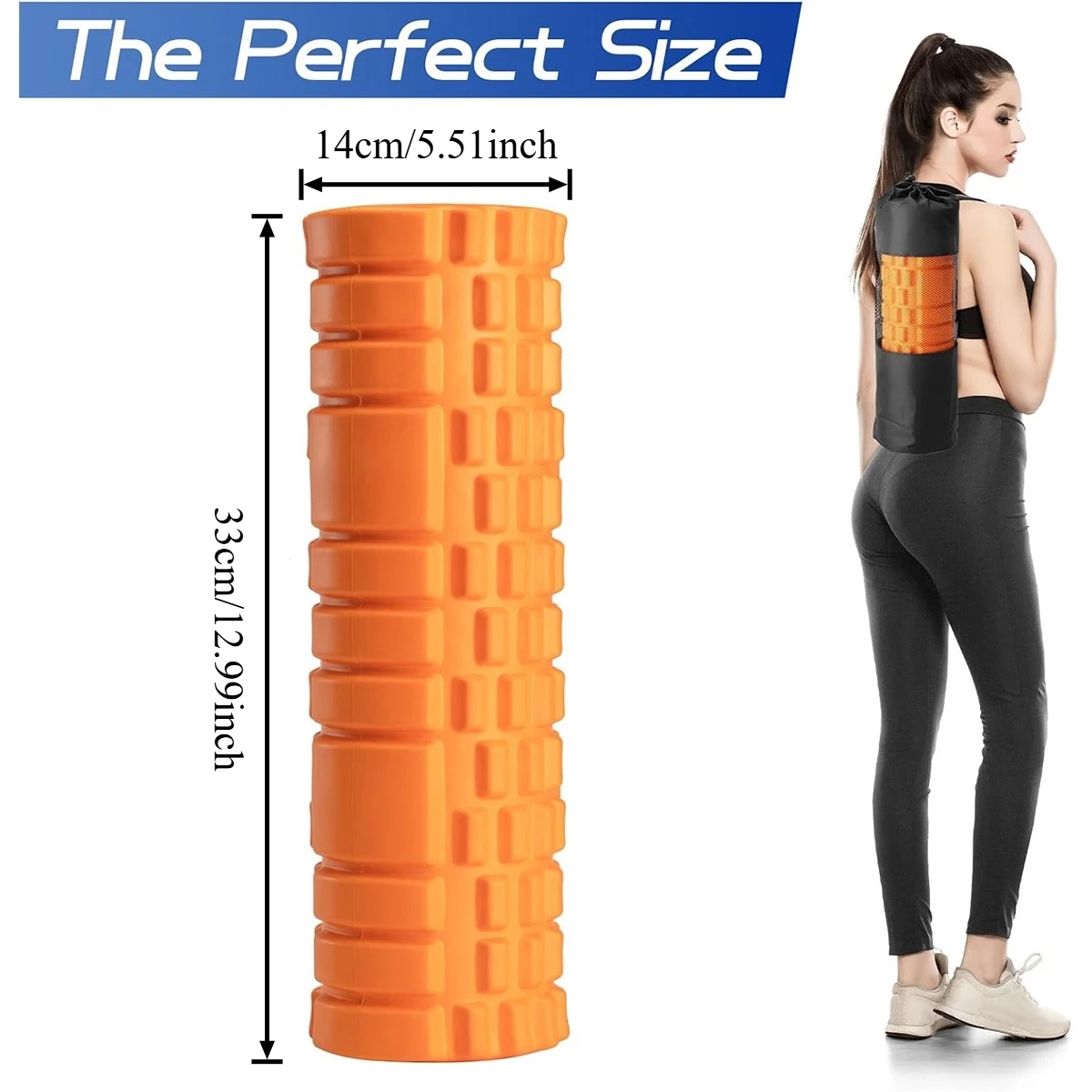 13" High-Density Foam Roller – Firm Smooth Surface for Deep Tissue Massage, Back Pain Relief & Yoga Pilates Core Workouts - Image 2