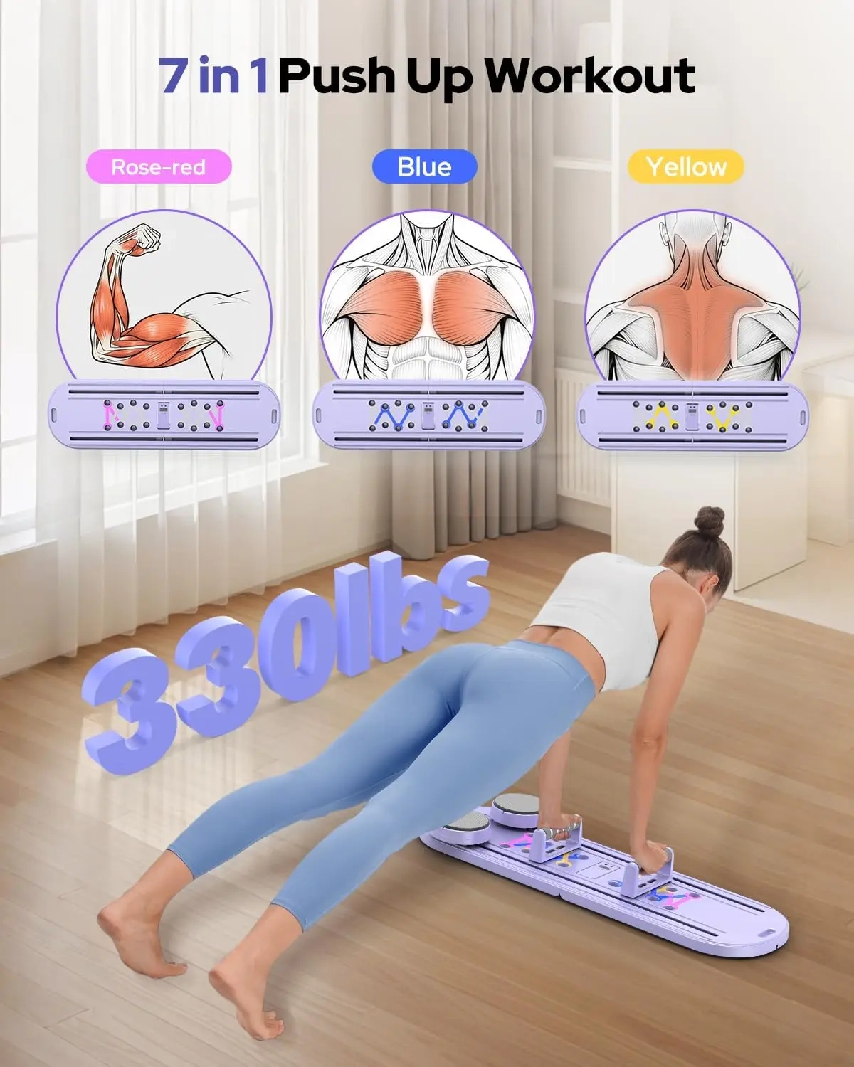 Foldable Pilates Reformer Board with Resistance Bands for Full Body Training - Image 4