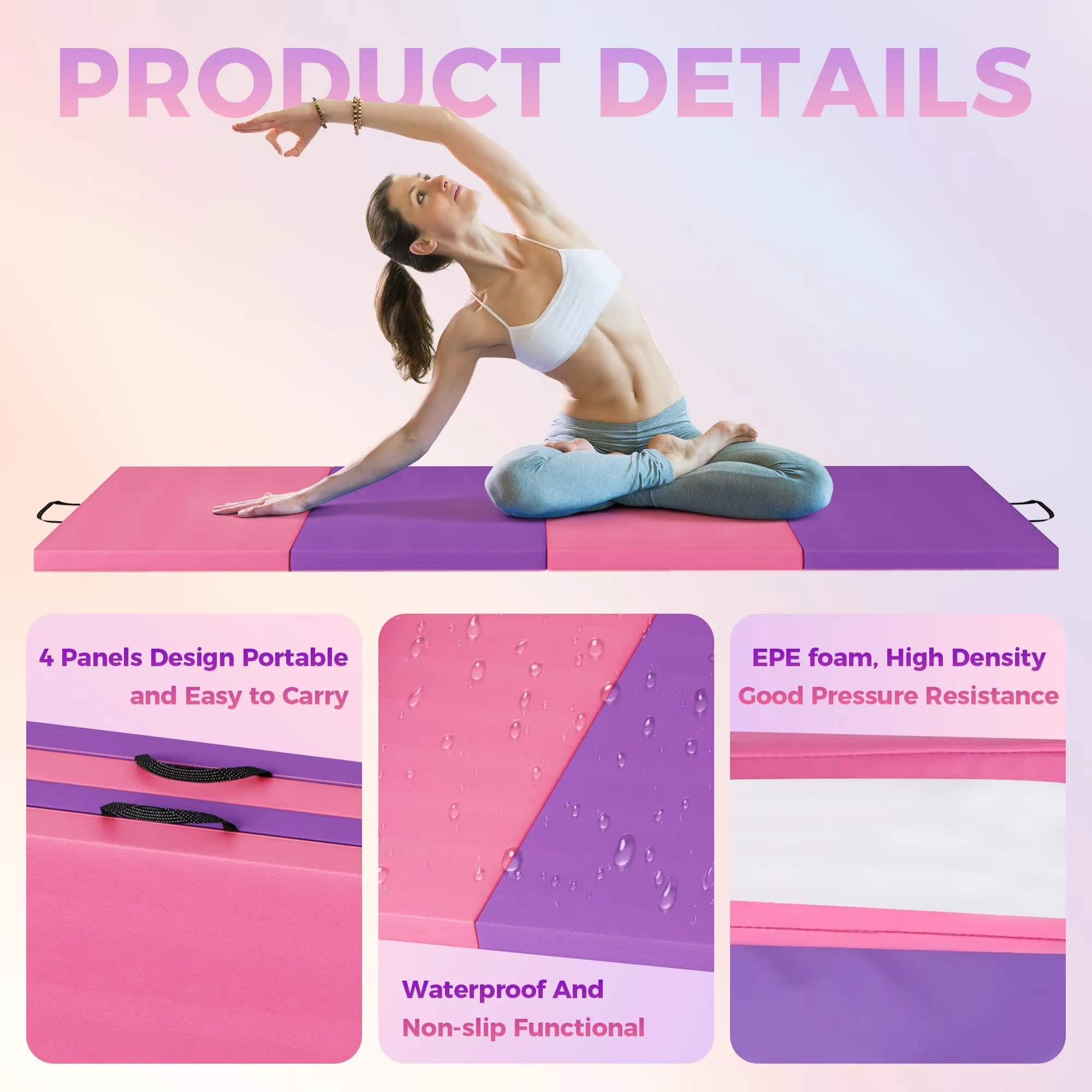 Foldable Gymnastics Exercise Mat for Home Fitness Training - Image 4