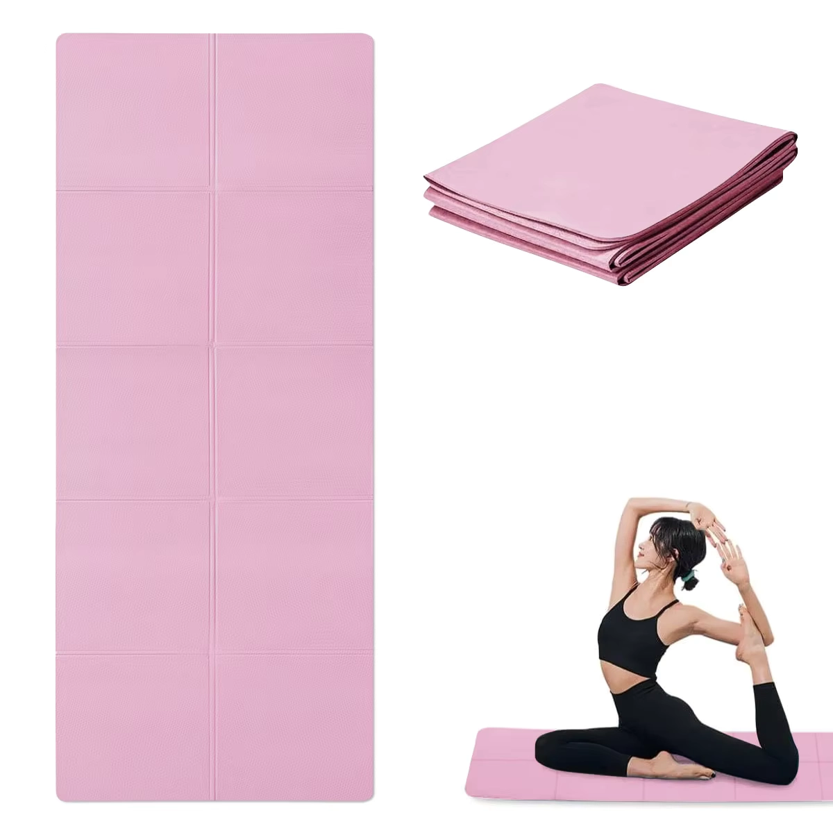 Foldable EVA Yoga Mat for Travel Fitness and Pilates