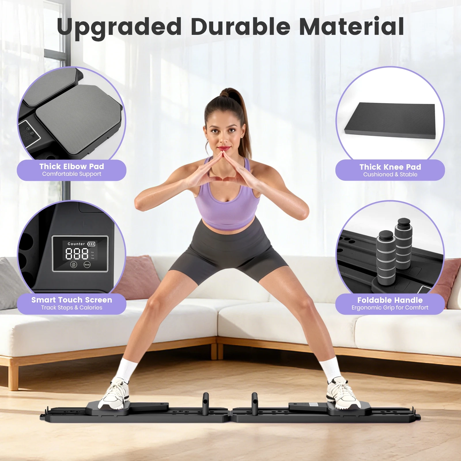 Foldable Pilates Board with Smart Display and Resistance Bands - Image 2
