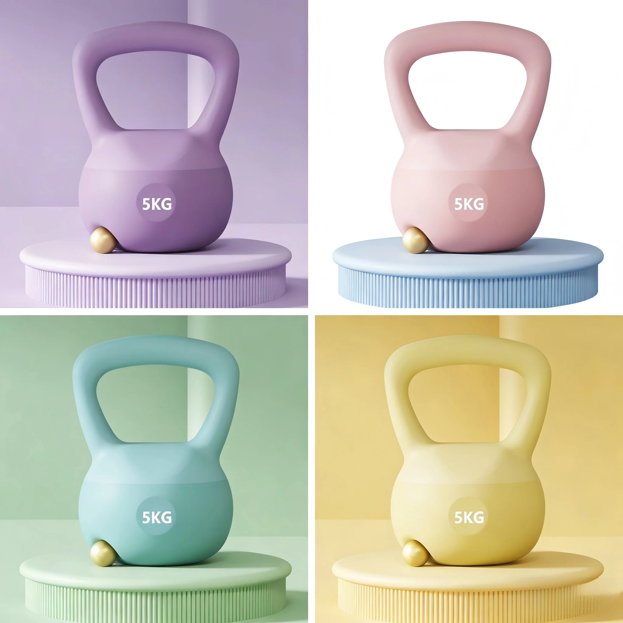 5KG PVC Coated Kettlebell for Home Strength Training