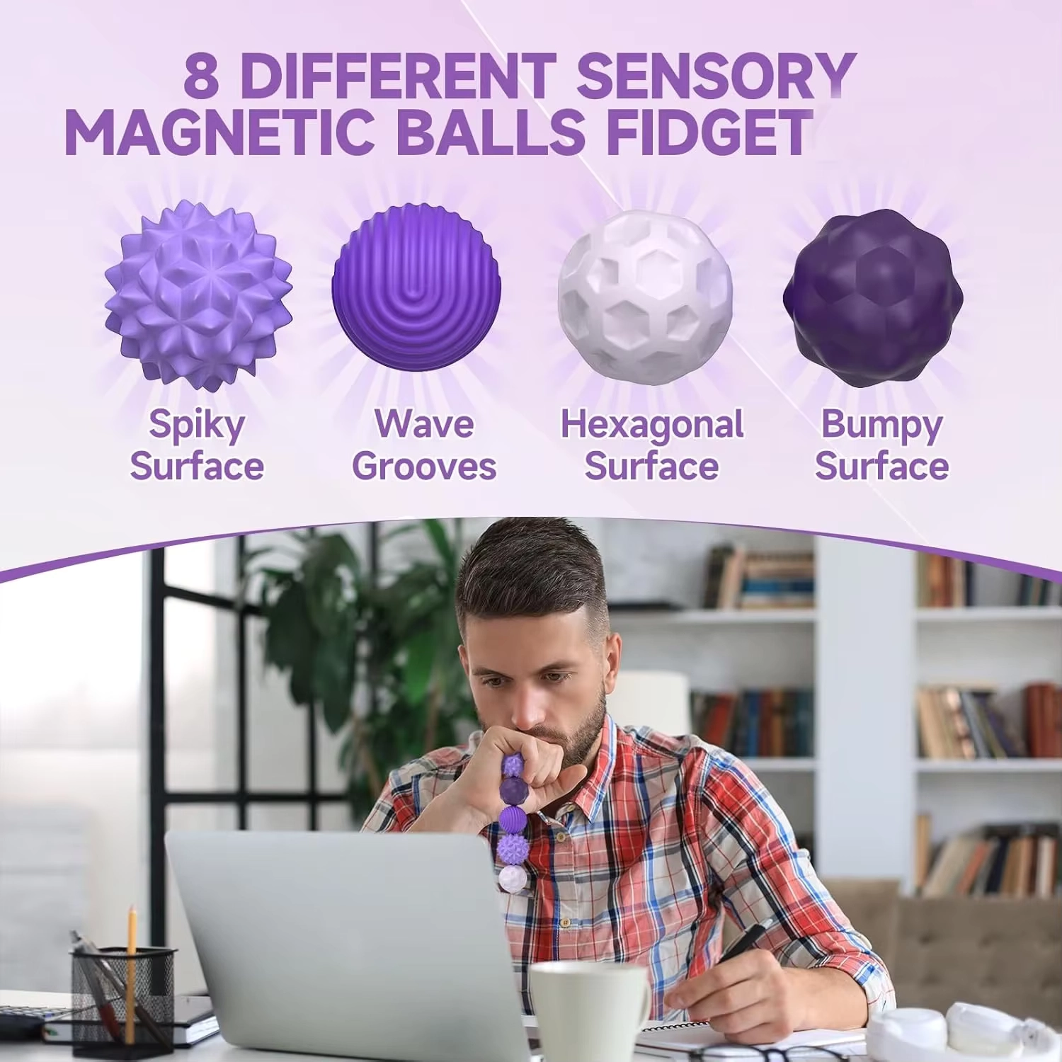 Magnetic Silicone Massage Balls Stress Relief Hand Therapy Set - Image 5
