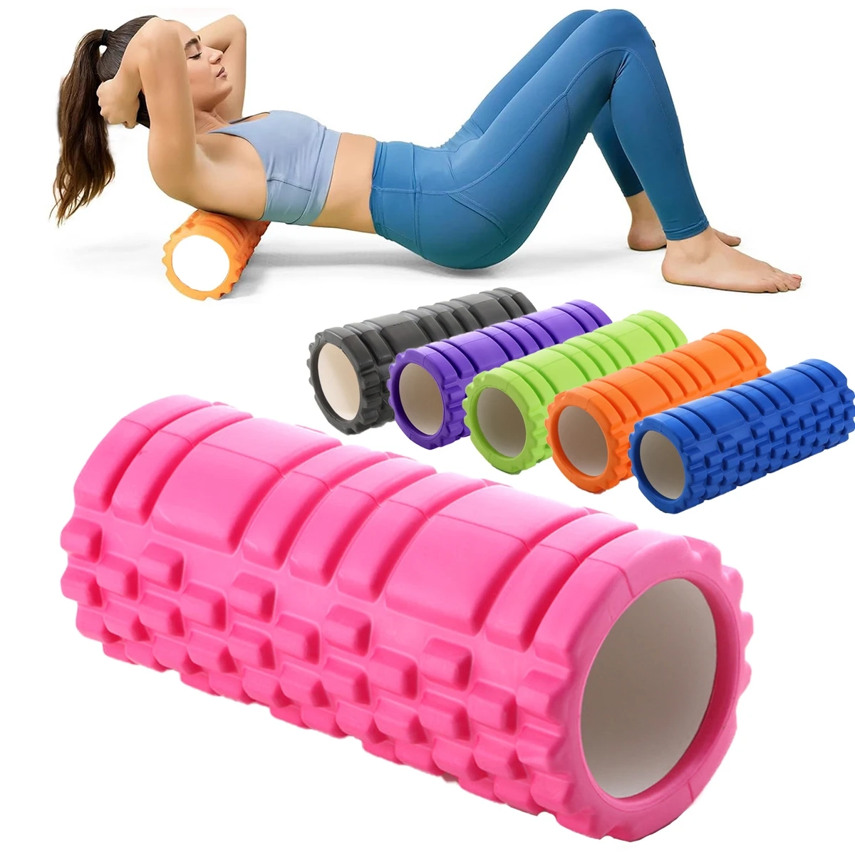 13" High-Density Foam Roller – Firm Smooth Surface for Deep Tissue Massage, Back Pain Relief & Yoga Pilates Core Workouts