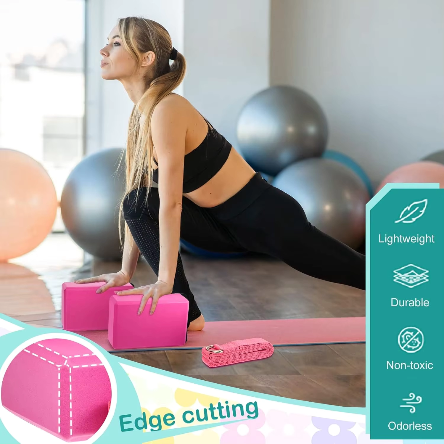 Yoga Block and Strap Set - Image 2