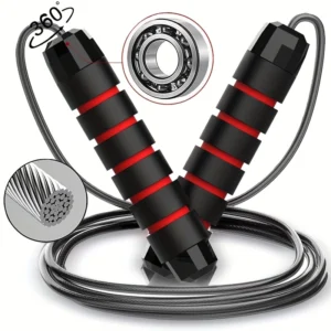 Steel Wire Jump Rope with Non-Slip Handles and Bearing System