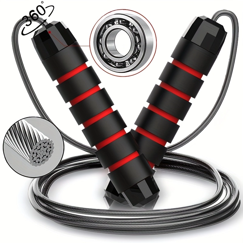 Steel Wire Jump Rope with Non-Slip Handles and Bearing System